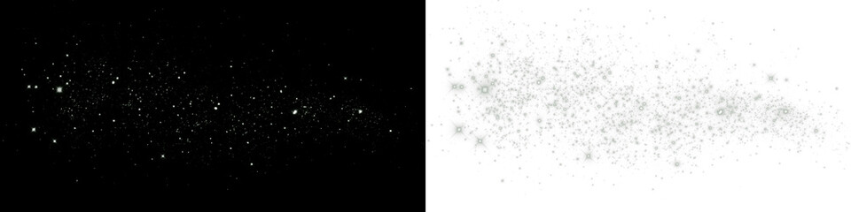 Abstract png overlay featuring a starry night sky with shimmering stars on a black background, creating a magical atmosphere for design projects and creative applications