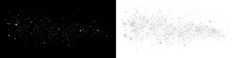 Png overlay photo featuring a starry night sky with sparkling stars on a black background, creating a dreamy atmosphere for creative design projects and visual storytelling