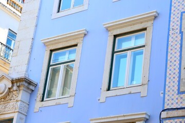 Signature Lisbon house(s). Traditional Portuguese colourful house(s) in historical center of Lisbon