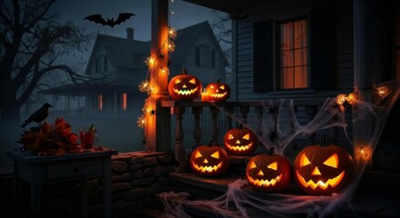 halloween pumpkin in the night