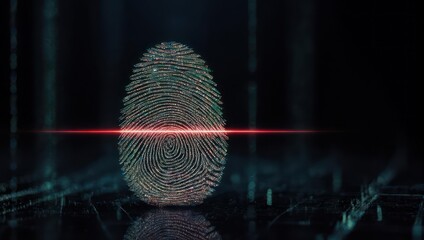 Futuristic Fingerprint Scan - Biometric Security and Identification Technology.