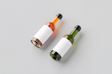 Small white and rose wine bottle mockup. Bordeaux shape.