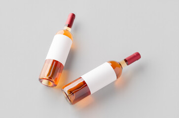 Rose wine glass bottle mockup