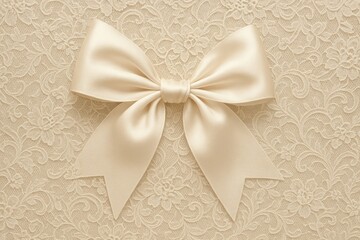 Elegant satin bow on lace
