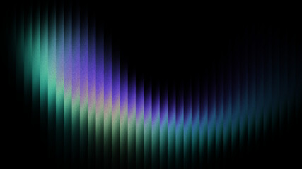 Abstract colorful gradient refracted prism glass texture with grain effect. Futuristic ribbed texture for tech background, header, cover, poster, backdrop.