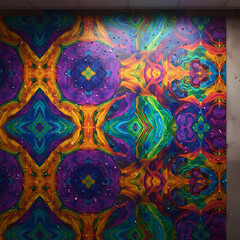 Colorful psychedelic geometry wallpaper