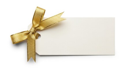 Elegant gift tag with gold bow for celebrations and special occasions