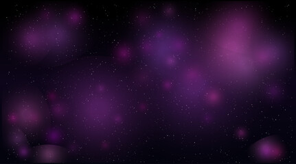 Mystic purple galaxy space stardust glowing nebula vector design background