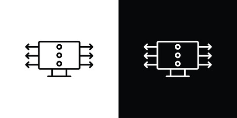 data streaming icon in black line illustration. Design logo for app, UI.