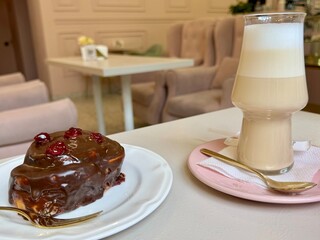 Raf and chocolate cinnabon at the restaurant