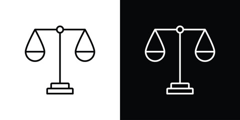 Compare icon in black line illustration. Design logo for app, UI.