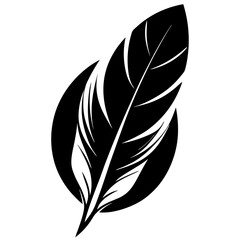 Obraz premium Minimal Feather Icon – Vector Graphic Design for Print & Digital Use
