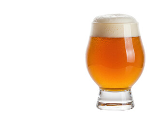 Isolated glass of ale with beer and foam, fresh, cool beverage for a hot day or relaxation