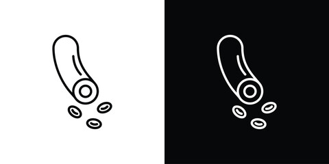 Blood vessel icon in black line illustration. Design logo for app, UI.