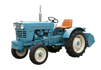 Isolated tractor Deutz F1L514 from 1951 in blue, agricultural machinery, old farming vehicle