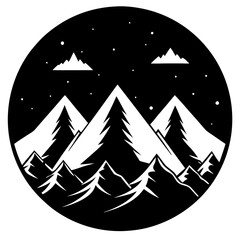 Fototapeta premium High Altitude Vector Illustration – Mountain Peaks & Sky Design
