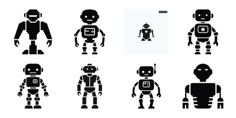 Obraz premium medical robot minimal icon set