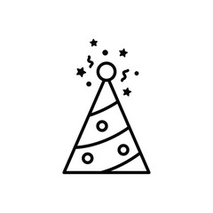 birthday hat icon vector web design