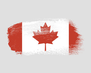 Textured brushstroke illustration of the Canadian flag representing national pride and patriotic themes for diverse marketing campaigns.