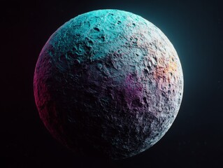Fototapeta premium Surreal and Colorful Planet with Unique Textures and Color Gradients in a Mystical Space Environment