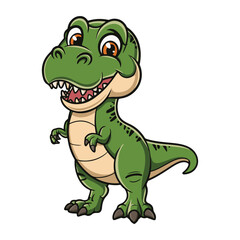 Obraz premium Friendly Cartoon Tyrannosaurus Rex Dinosaur Character Illustration