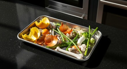 Kitchen Food Scraps Ready for Composting or Disposal