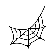 Fototapeta premium Spider web line art vector illustration