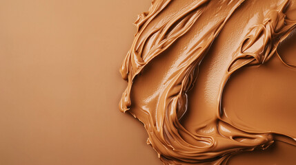 Mocha-mousse colored object on a neutral background, space for text.