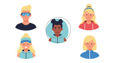 Fototapeta premium A diverse group of young people in athletic wear.
