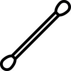 Single cotton swab line art vector. Cotton buds icon thin flat outline style vector sign. Cotton swabs, hygiene tools, cotton buds, medical cleaning accessories, ear care, healthcare essentials. 