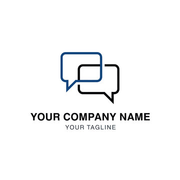 Two Overlapping Speech Bubbles Logo Design.
