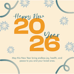 Dynamic New Year 2026 Greeting Card
