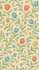 Floral elegance with colorful tulips mobile wallpaper