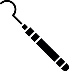 Silhouette Vector of Dental excavator. Solid black Dental handpiece. Icon of Dental Drill.