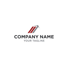 Fototapeta premium Modern company logo design with upward arrow and business growth concept.