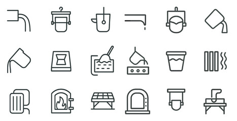 Home appliance line icons set &ndash; outline, kitchen and household symbols
