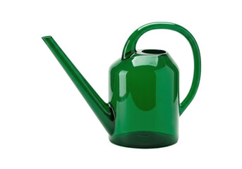 Obraz premium Isolated vibrant green watering can featuring long spout and arc handle, ready for gardening