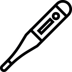 Digital thermometer line art vector. Simple digital thermometer icons line art medical device concept vector. Digital thermometer health monitoring device for body temperature measurement