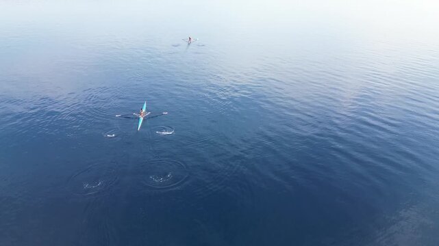 Rowing Boats on Blue Sea