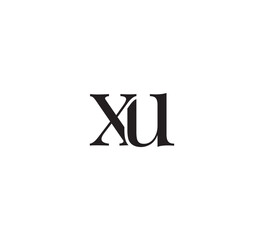 Obraz premium Elegant Monogram Logo, Classic Serif Initial Letters Design, Vintage Luxury Typography Emblem xu