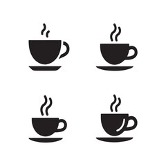 Hot Drink Coffee Rest Solid Icons Set
