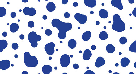 Blue dalmatian spots pattern cute organic shapes abstract art vector