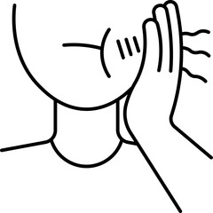 Tooth pain. Toothache and problems with teeth concept. Young woman holding cheek  having expression of pain in swollen cheeks due to toothache. Toothache. Caries. Severe pain in the teeth. 