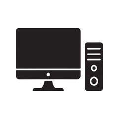 Modern Desktop Computer Office Solid Icon