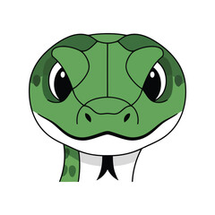 Close up snake head reptile creature cartoon eyes detailed vector