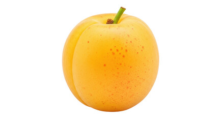 Isolated apricot fruit with stem, a delicious and healthy snack, light yellow color tone