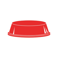 Bright red empty pet bowl isolated on food drink dish vector