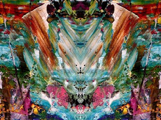 Fototapeta premium Abstract art background . Hand painting artwork on canvas .