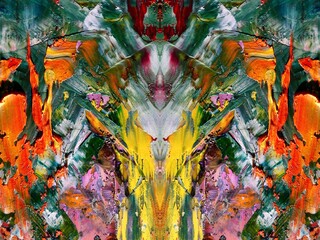 Fototapeta premium Abstract art background . Hand painting artwork on canvas .