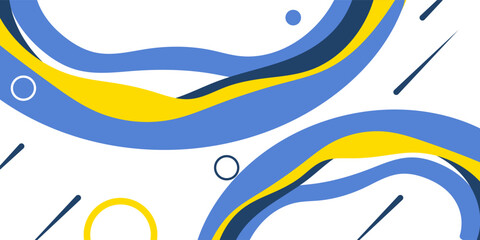 Abstract backgrounds colorful template banner and geometric. Design with liquid shape with blue, yellow and white color. modern wavy shapes abstract curvy